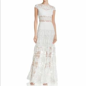 Bronx + Banco Flamenco Lace Inset Gown In White